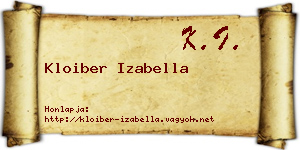 Kloiber Izabella névjegykártya